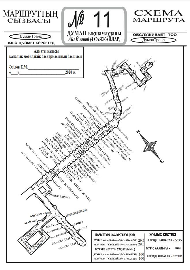 Схема автобусных маршрутов алматы